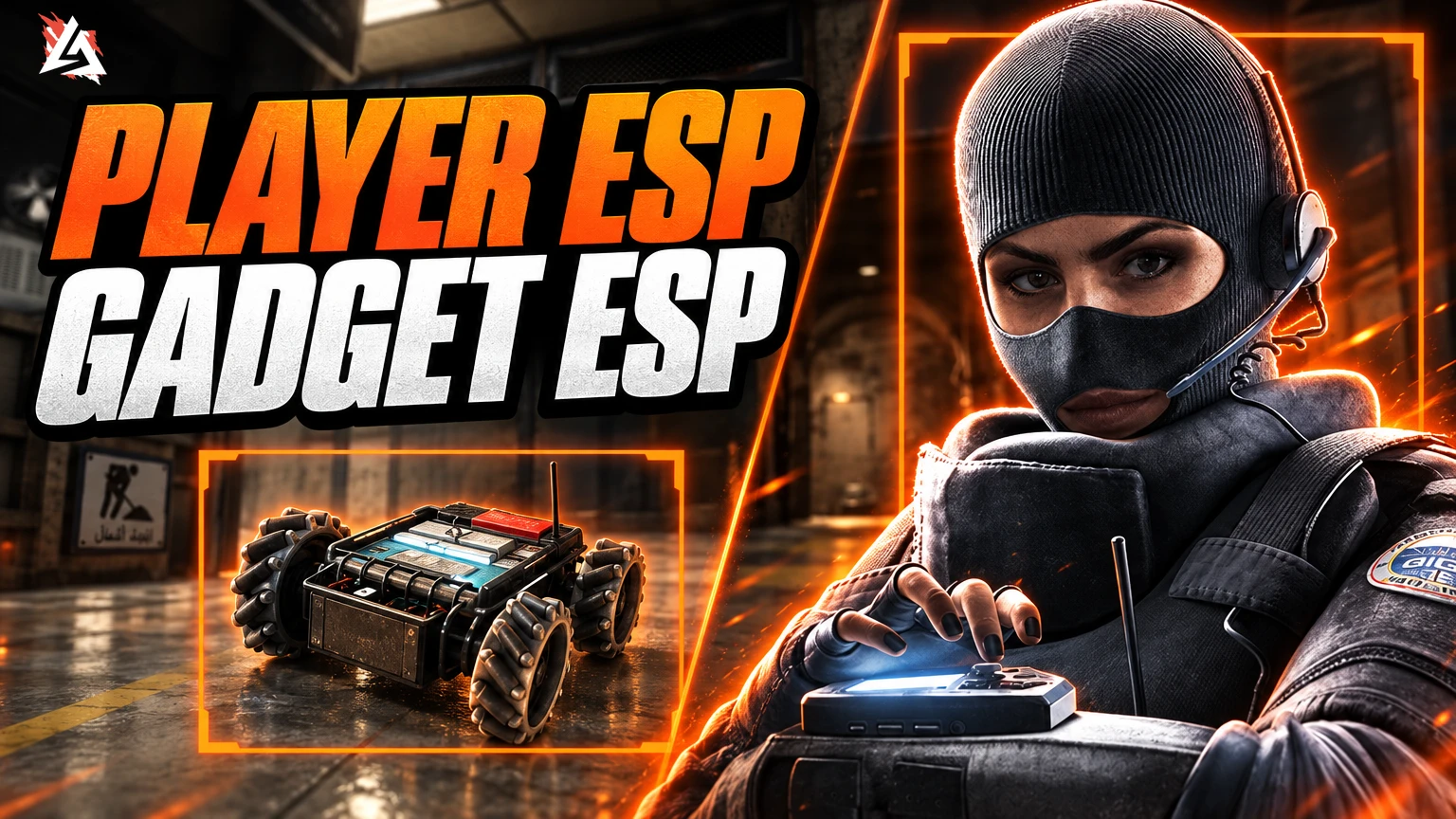 Twitch and a shock drone outlined separately to illustrate player ESP and gadget ESP